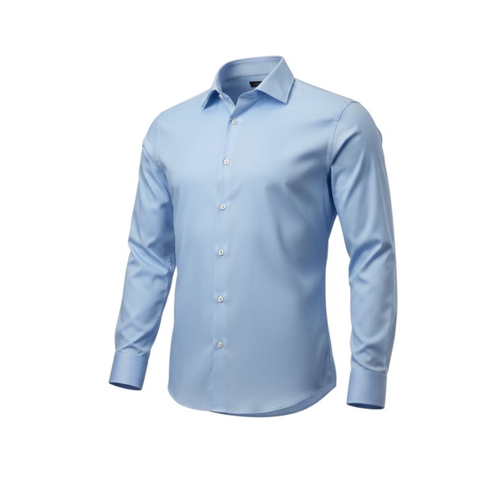 Calvin Klein Mens Light Blue Slim Fit Non Iron Long Sleeve Shirt 17.5 34/35